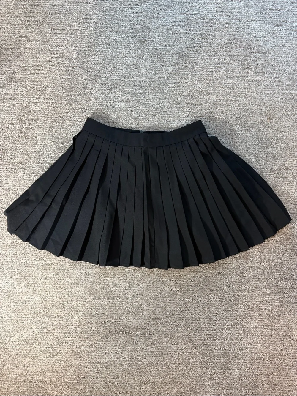 Commense Black Pleated Skater Skirt